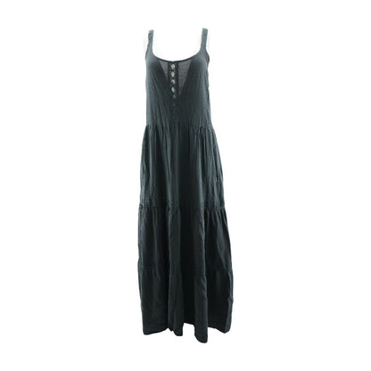 Gray Solid Midi Dress