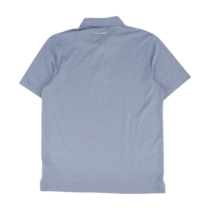 Blue Striped Short Sleeve Polo