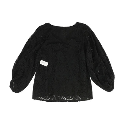 Black Floral Long Sleeve Blouse
