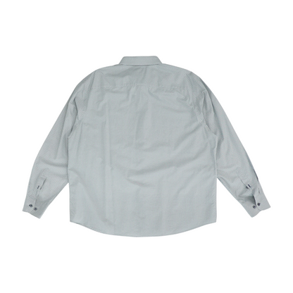 Gray Geometric Long Sleeve Button Down