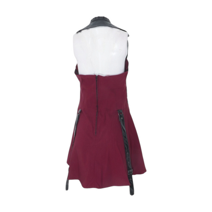 Burgundy Color Block Mini Dress