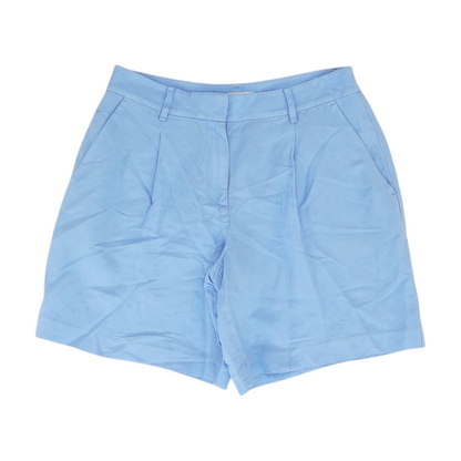 Blue Solid Knit Shorts