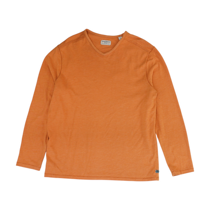 Orange Solid Sweatshirt Pullover