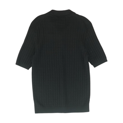 Black Solid Short Sleeve Polo
