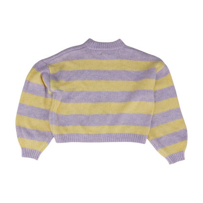 Purple Striped Pullover Sweater