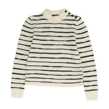 Ivory Striped Pullover Sweater