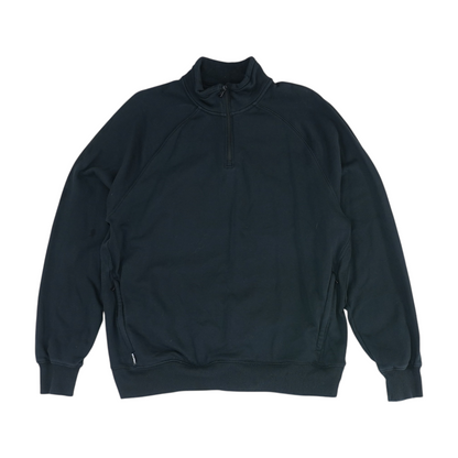Black Solid 1/4 Zip Pullover