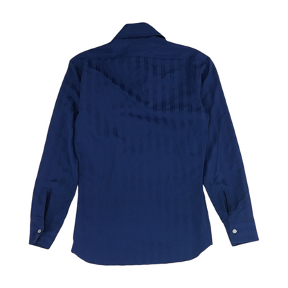 Vintage Navy Striped Long Sleeve Button Down