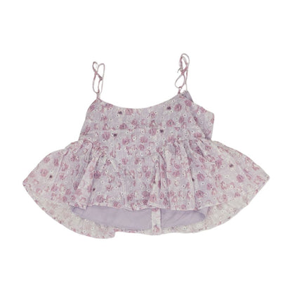 Pink Floral Cropped Blouse