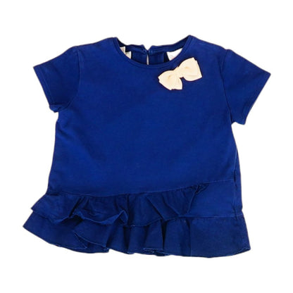 Navy Solid Crewneck Knit Top