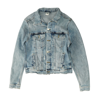 Blue Solid Denim Jacket
