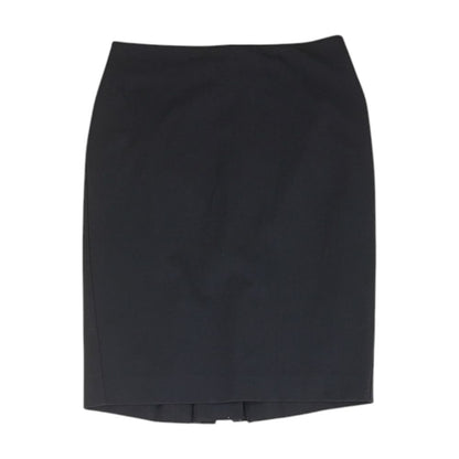 Navy Solid Midi Skirt
