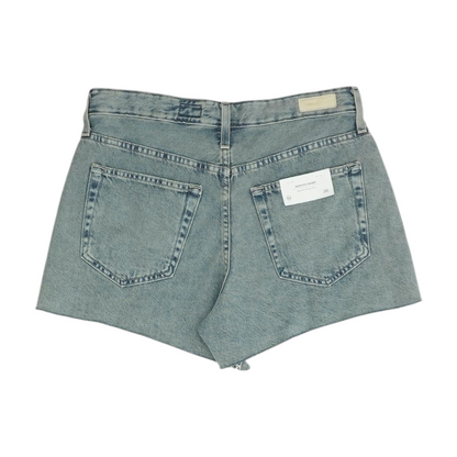 Blue Solid Denim Shorts