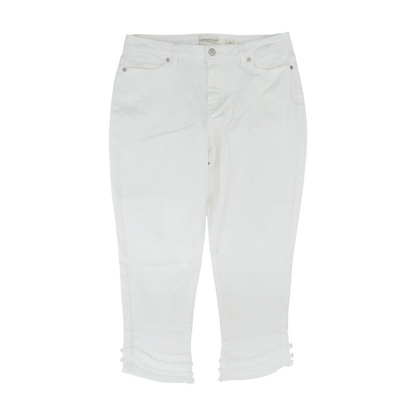White Solid 5-Pocket Capris