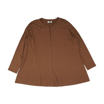 Brown Solid Long Sleeve Blouse