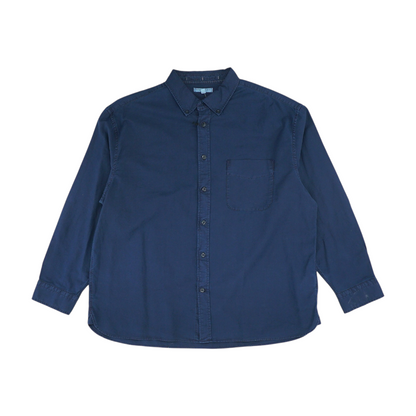Navy Solid Long Sleeve Button Down
