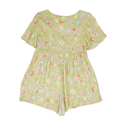 Green Floral Romper