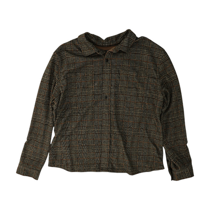 Brown Plaid Flannel Button Down