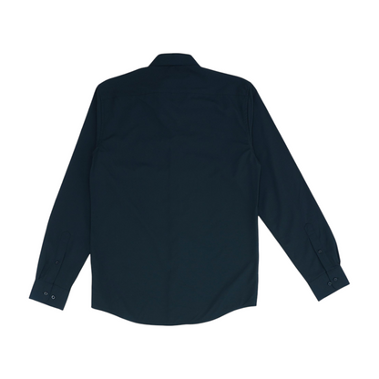 Black Solid Long Sleeve Button Down