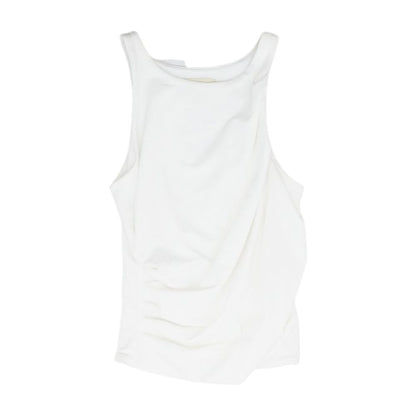 White Solid Sleeveless Blouse