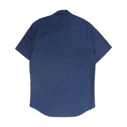 Navy Print Short Sleeve Button Down