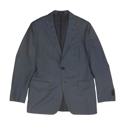 Blue Solid Suit Jacket