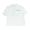 White Solid Short Sleeve Button Down
