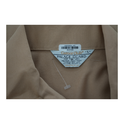 Tan Solid Long Sleeve Button Down