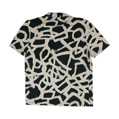 Beige Abstract Short Sleeve Polo