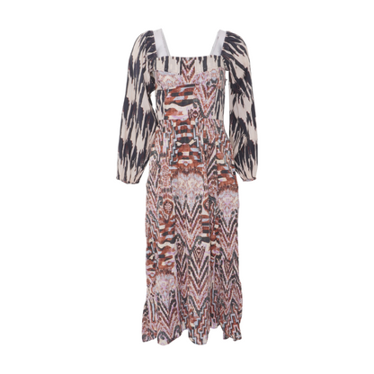 Multi Abstract Midi Dress