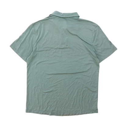 Blue Solid Short Sleeve Polo