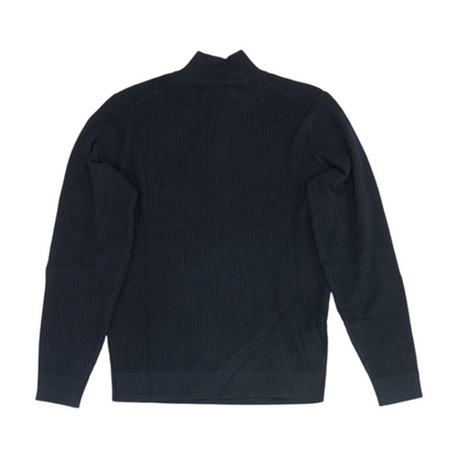 Navy Solid 1/4 Zip Sweater