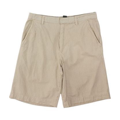 Beige Striped Casual Shorts