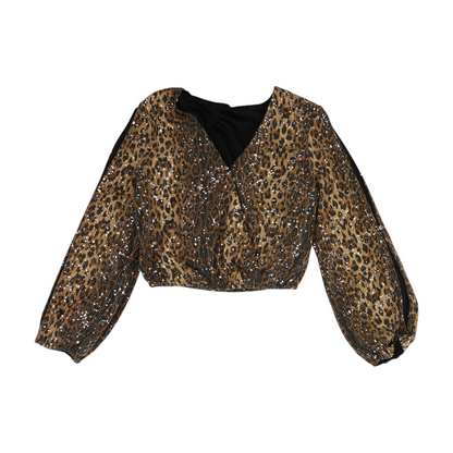 Brown Animal Print Blouse