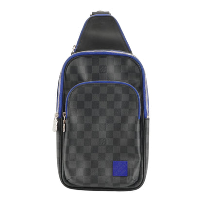 Indigo Blue Avenue Slingbag in Damier Graphite Coated Canvas