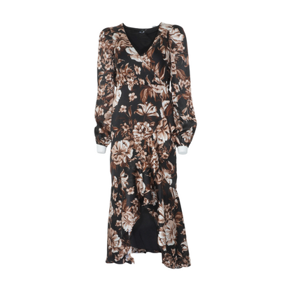 Black Floral Midi Dress