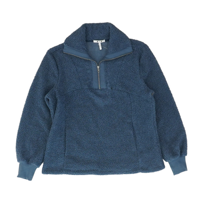 Blue Solid 1/4 Zip Pullover