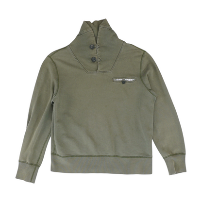 Green Solid 1/4 Zip Pullover