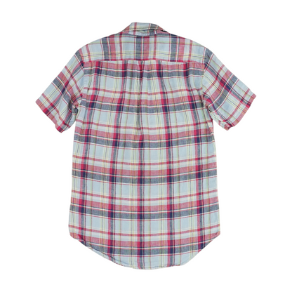 Blue Plaid Short Sleeve Button Down