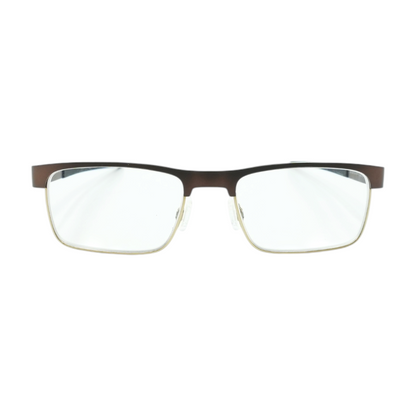 Brown Metal Plate TI Browline Prescription Eyewear