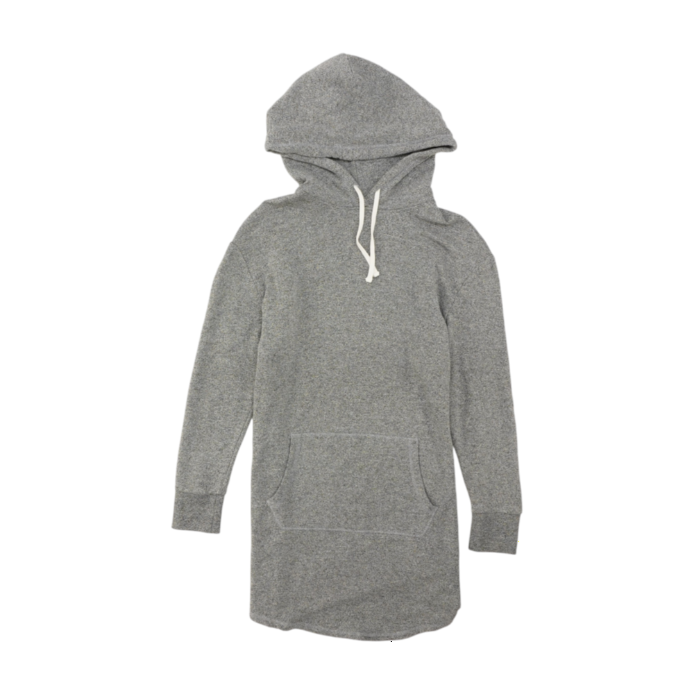 Gray Solid Hoodie Pullover