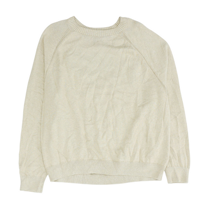 Beige Solid Pullover Sweater