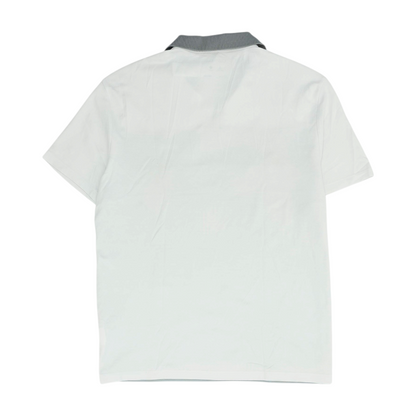 White Color Block Short Sleeve Polo