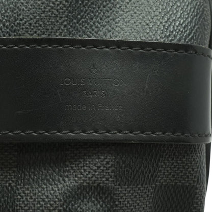 Black Toiletry Pouch in Damier Graphite