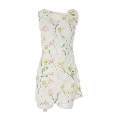 Beige Floral Mini Dress