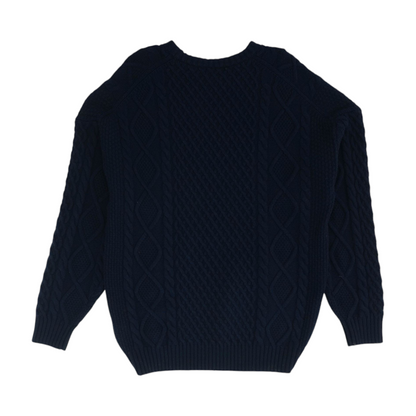 Navy Solid Pullover Sweater