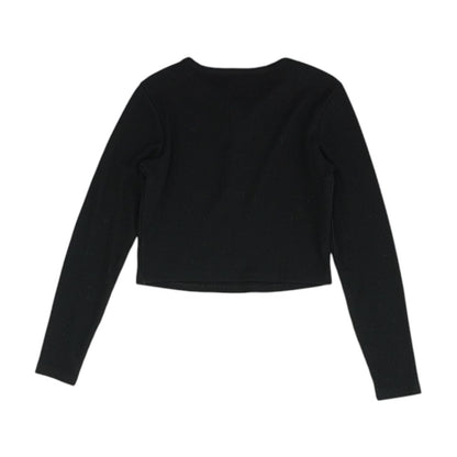 Black Solid Henley T Shirt