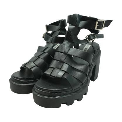 Black Wedged Sandals