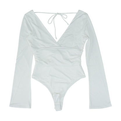 White Solid Long Sleeve Blouse