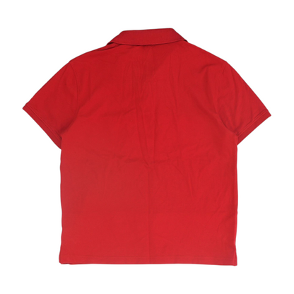 Red Color Block Short Sleeve Polo